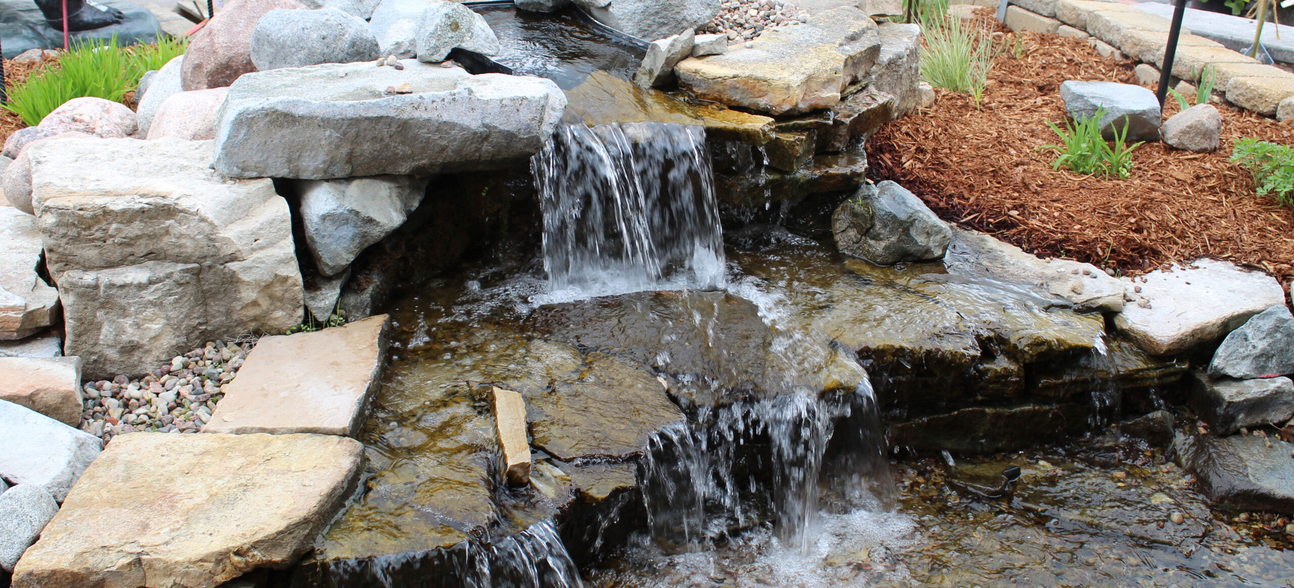 water fountain landscaping project