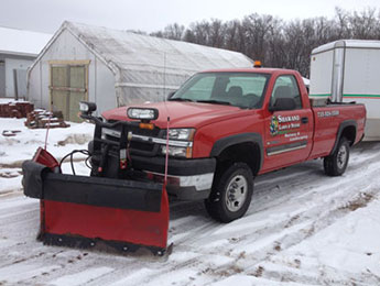 Snowplowing truck