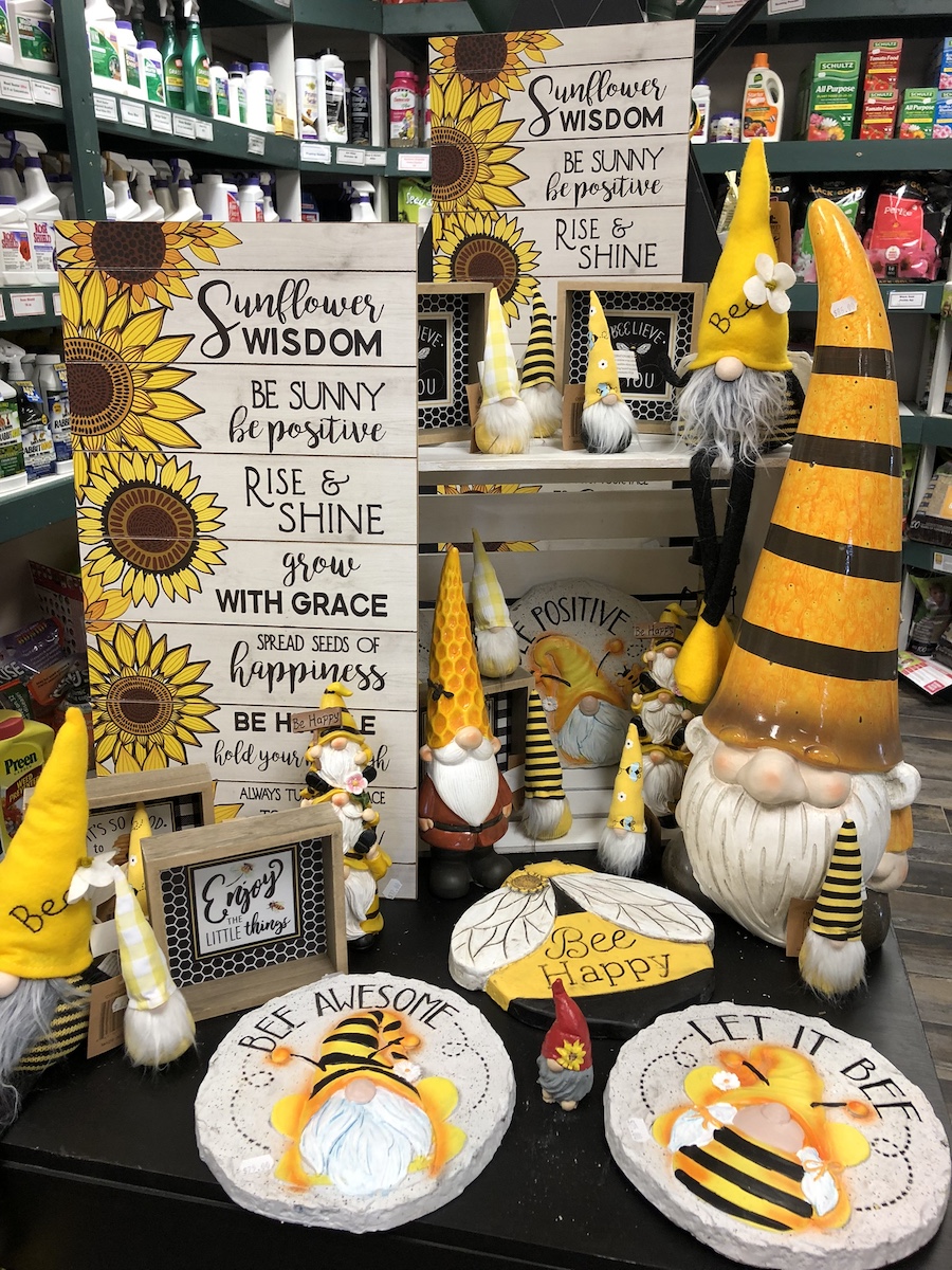summer bee and sunflower gift shop display