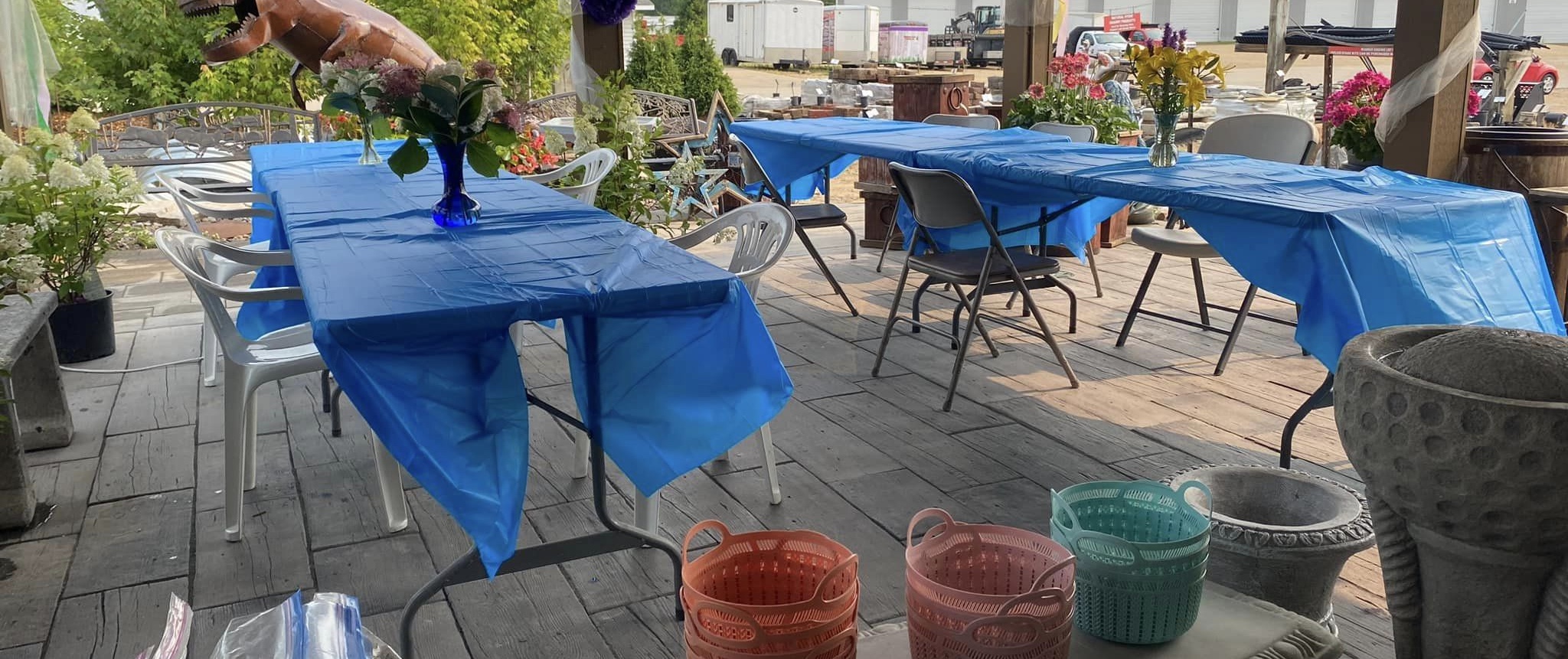 garden craft event setup at Shawano Lawn & Stone